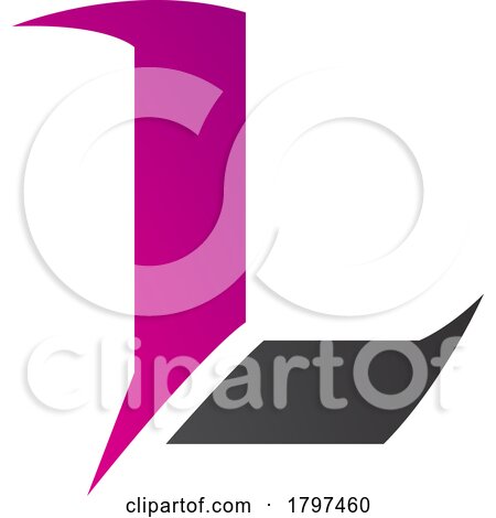 Magenta and Black Letter L Icon with Sharp Spikes by cidepix