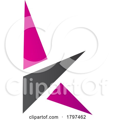 Magenta and Black Letter K Icon with Triangles by cidepix