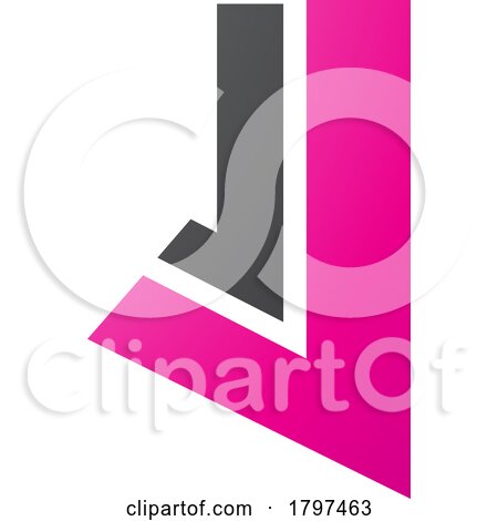 Magenta and Black Letter J Icon with Straight Lines by cidepix