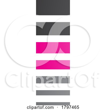 Magenta and Black Letter I Icon with Horizontal Stripes by cidepix