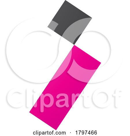 Magenta and Black Letter I Icon with a Square and Rectangle by cidepix
