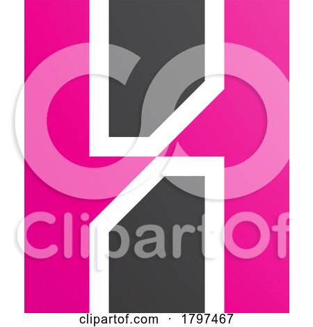 Magenta and Black Letter H Icon with Vertical Rectangles by cidepix