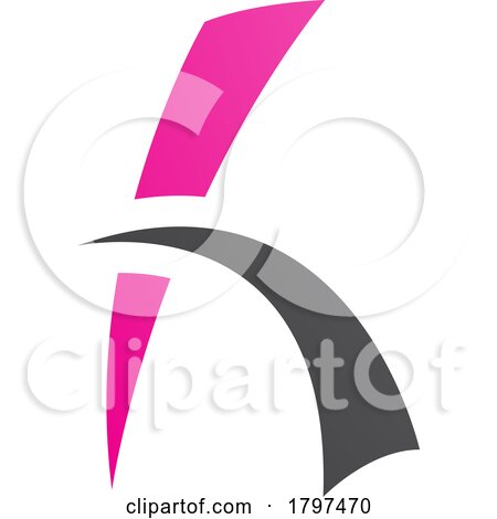 Magenta and Black Letter H Icon with Spiky Lines by cidepix