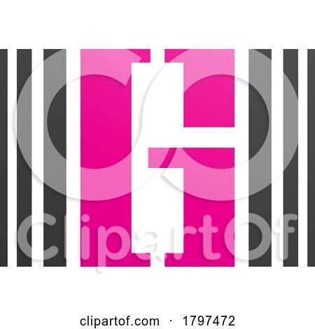 Magenta and Black Letter G Icon with Vertical Stripes by cidepix