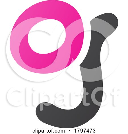 Magenta and Black Letter G Icon with Soft Round Lines by cidepix