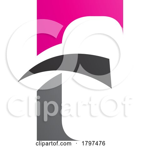Magenta and Black Letter F Icon with Pointy Tips by cidepix
