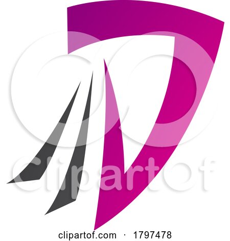 Magenta and Black Letter D Icon with Tails by cidepix