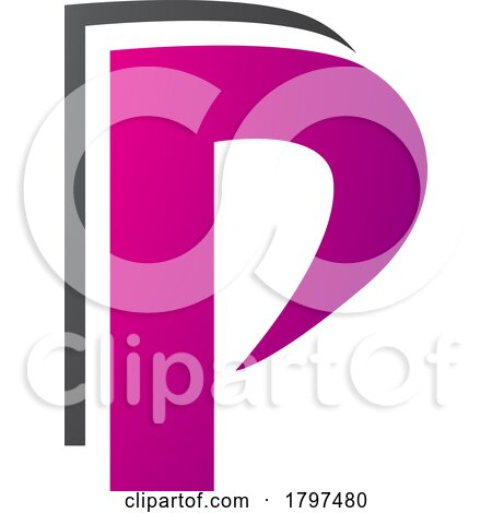 Magenta and Black Layered Letter P Icon by cidepix