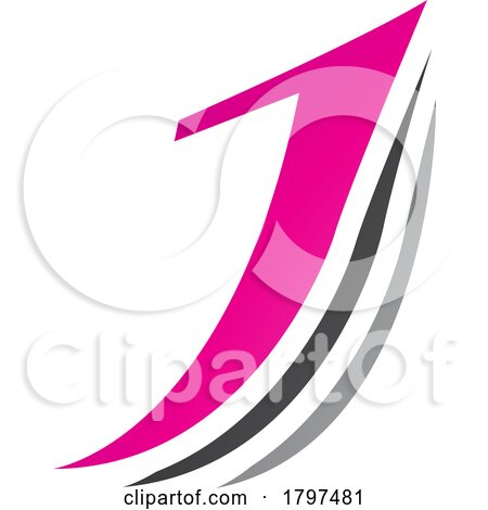 Magenta and Black Layered Letter J Icon by cidepix