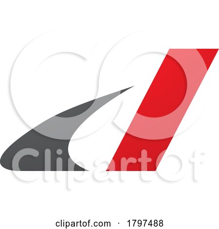 Grey and Red Italic Swooshy Letter D Icon by cidepix