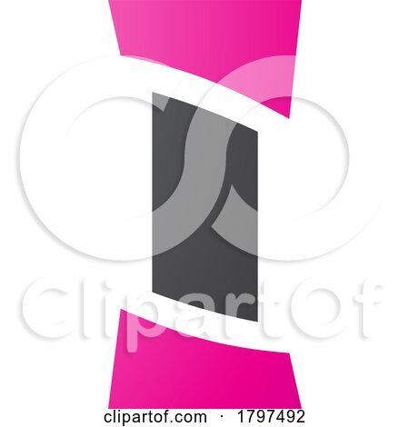 Magenta and Black Antique Pillar Shaped Letter I Icon by cidepix