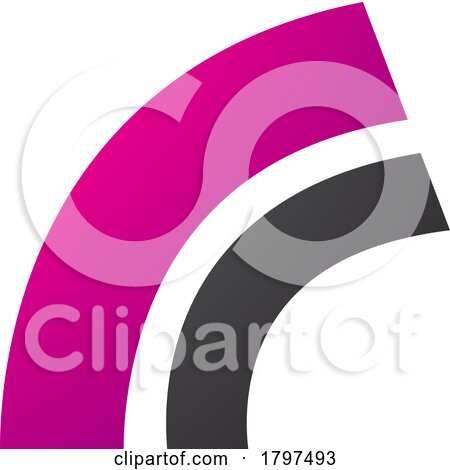 Magenta and Black Arc Shaped Letter R Icon by cidepix