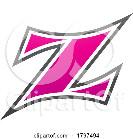 Magenta and Black Arc Shaped Letter Z Icon by cidepix