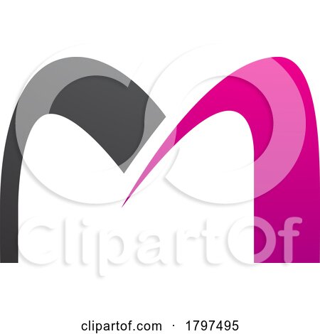 Magenta and Black Arch Shaped Letter M Icon by cidepix