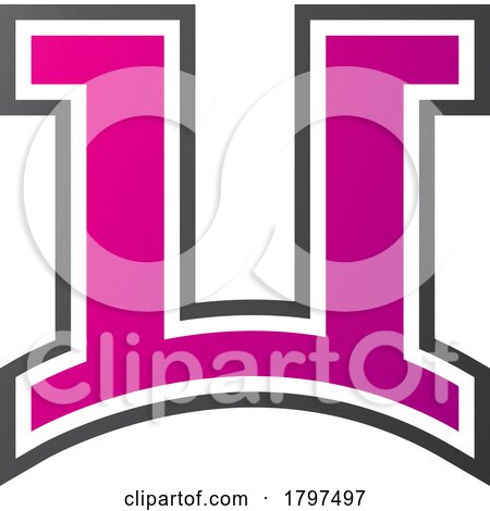 Magenta and Black Arch Shaped Letter U Icon by cidepix