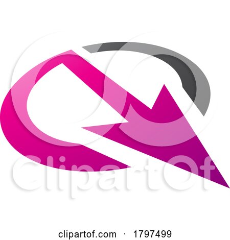 Magenta and Black Arrow Shaped Letter Q Icon by cidepix