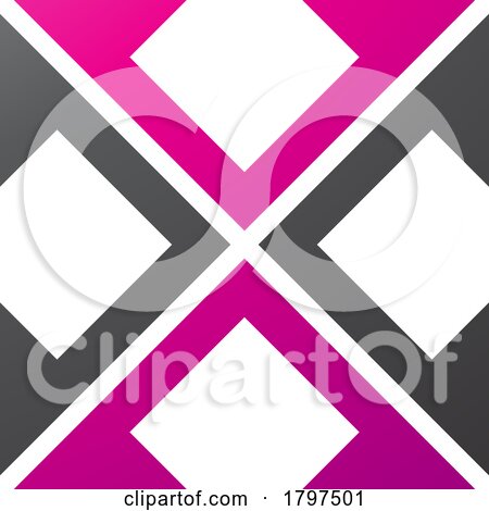 Magenta and Black Arrow Square Shaped Letter X Icon by cidepix