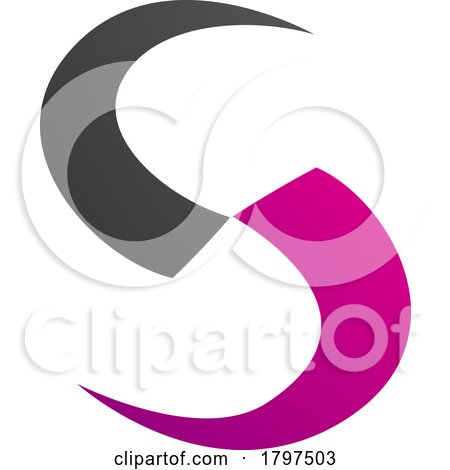 Magenta and Black Blade Shaped Letter S Icon by cidepix