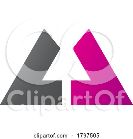 Magenta and Black Bold Letter U Icon with Straight Lines by cidepix