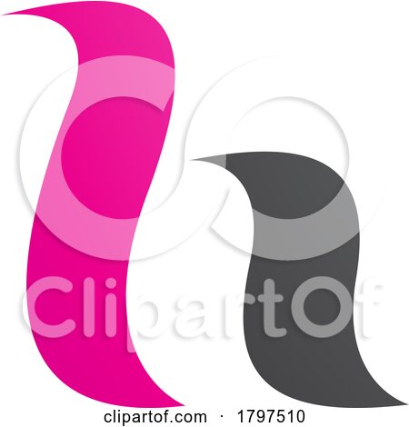 Magenta and Black Calligraphic Letter H Icon by cidepix