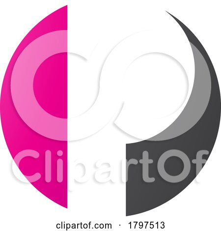 Magenta and Black Circle Shaped Letter P Icon by cidepix