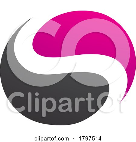 Magenta and Black Circle Shaped Letter S Icon by cidepix