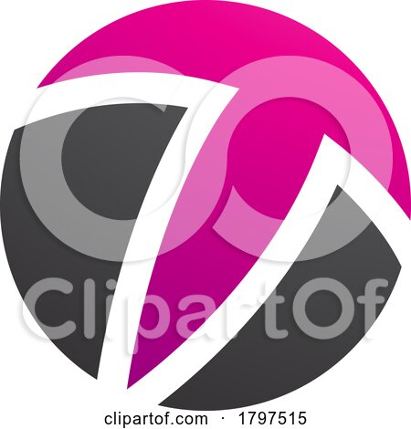 Magenta and Black Circle Shaped Letter T Icon by cidepix