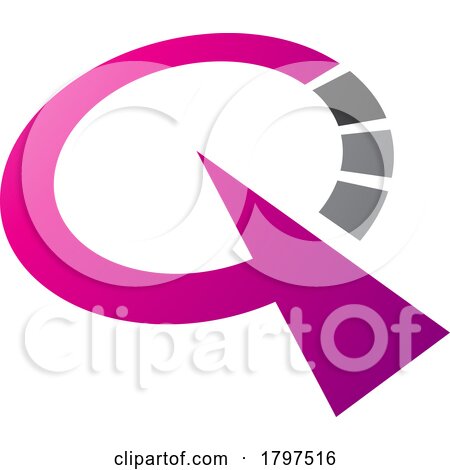 Magenta and Black Clock Shaped Letter Q Icon by cidepix
