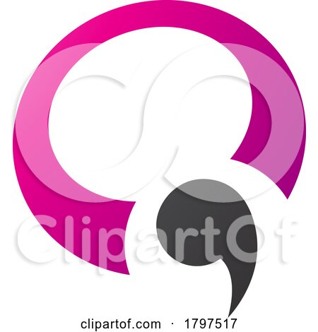 Magenta and Black Comma Shaped Letter Q Icon by cidepix