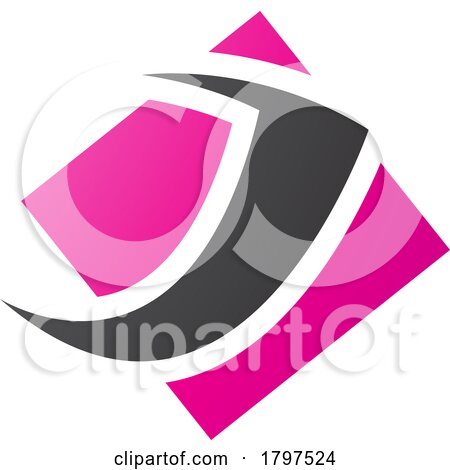 Magenta and Black Diamond Square Letter J Icon by cidepix