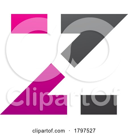 Magenta and Black Dotted Line Shaped Letter Z Icon by cidepix