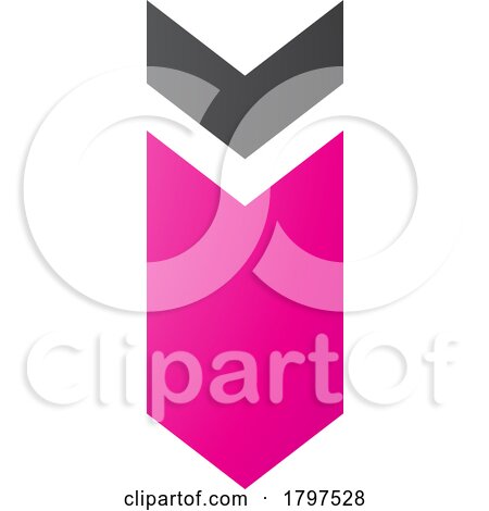 Magenta and Black down Facing Arrow Shaped Letter I Icon by cidepix