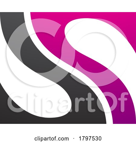 Magenta and Black Fish Fin Shaped Letter S Icon by cidepix