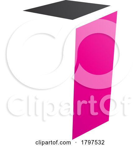 Magenta and Black Folded Letter I Icon by cidepix