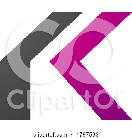 Magenta and Black Folded Letter K Icon by cidepix