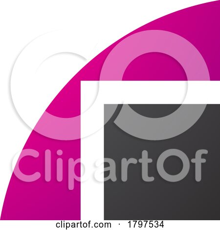 Magenta and Black Geometrical Letter R Icon by cidepix