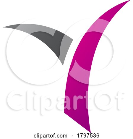 Magenta and Black Grass Shaped Letter Y Icon by cidepix