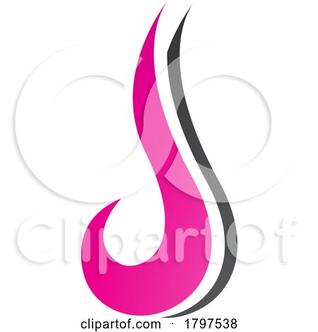 Magenta and Black Hook Shaped Letter J Icon by cidepix