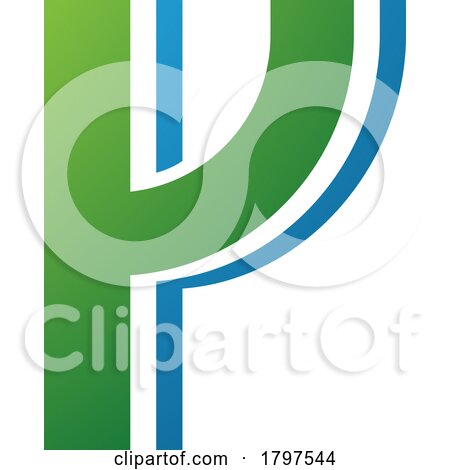 Green and Blue Striped Shaped Letter Y Icon by cidepix