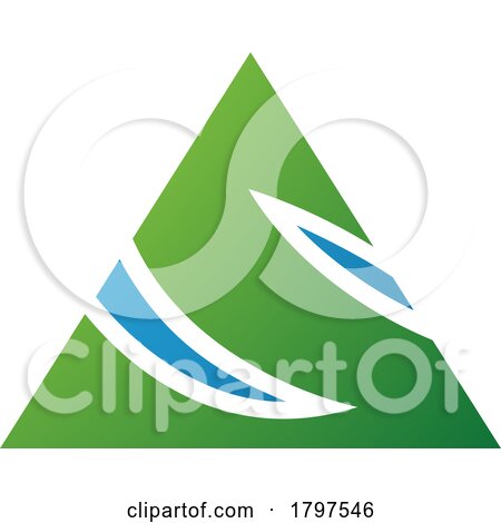 Green and Blue Triangle Shaped Letter S Icon by cidepix