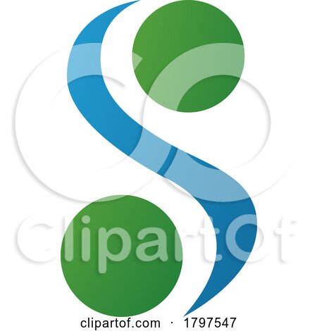 Green and Blue Letter S Icon with Spheres by cidepix