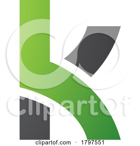 Green and Black Lowercase Letter K Icon with Overlapping Paths by cidepix