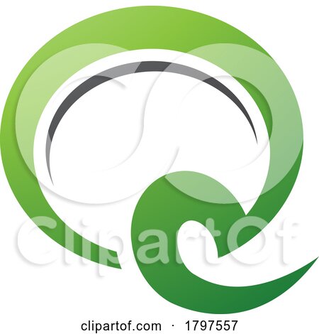 Green and Black Hook Shaped Letter Q Icon by cidepix