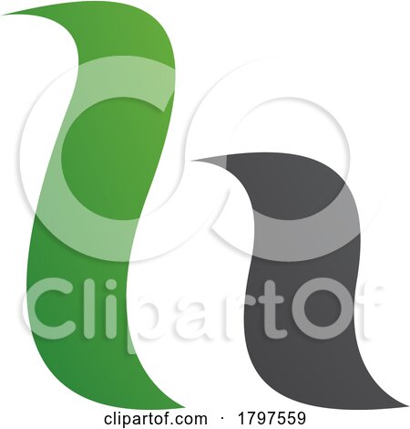 Green and Black Calligraphic Letter H Icon by cidepix