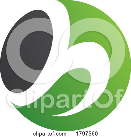 Green and Black Circle Shaped Letter H Icon by cidepix
