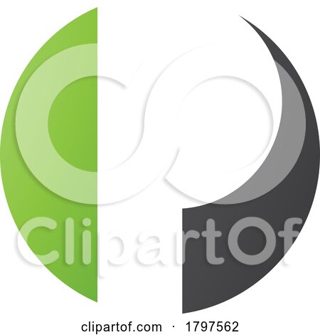 Green and Black Circle Shaped Letter P Icon by cidepix