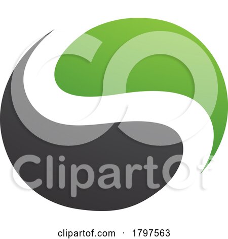Green and Black Circle Shaped Letter S Icon by cidepix