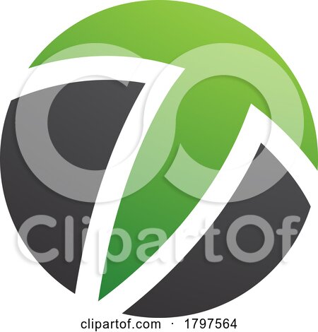 Green and Black Circle Shaped Letter T Icon by cidepix