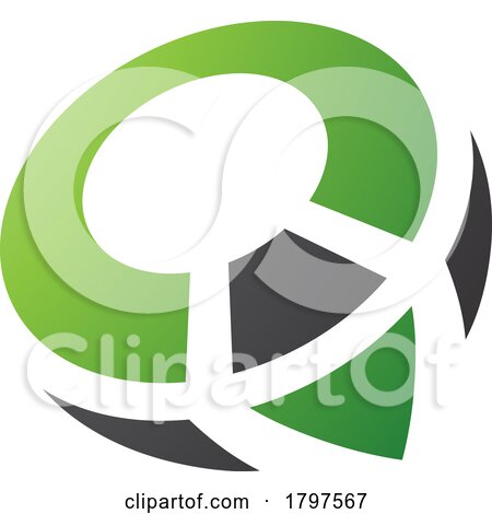 Green and Black Compass Shaped Letter Q Icon by cidepix