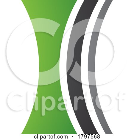 Green and Black Concave Lens Shaped Letter I Icon by cidepix